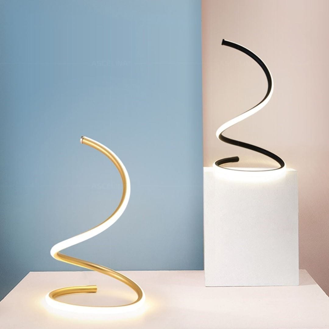 Loja Capricho Abajur - 0010 Luminária Abajur de Mesa Minimalista em Espiral
