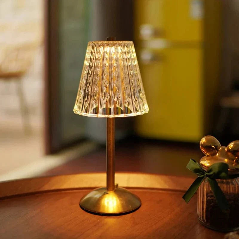 Loja Capricho Abajur - 0011 01 Unidade Luminária Abajur de Mesa Móvel Vintage em Acrílico Recarregável e Sem Fio