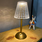 Loja Capricho Abajur - 0011 01 Unidade Luminária Abajur de Mesa Móvel Vintage em Acrílico Recarregável e Sem Fio