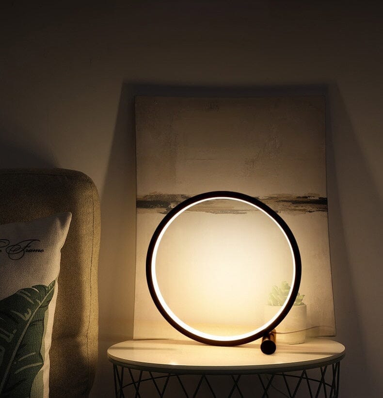Loja Capricho Abajur - 0018 Luminária Minimalista de Mesa Circular Touch LED (25cm)