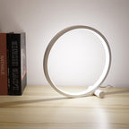Loja Capricho Abajur - 0018 Branco / Fria Luminária Minimalista de Mesa Circular Touch LED (25cm)