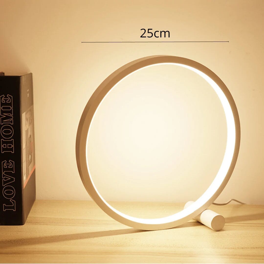 Loja Capricho Abajur - 0018 Luminária Minimalista de Mesa Circular Touch LED (25cm)