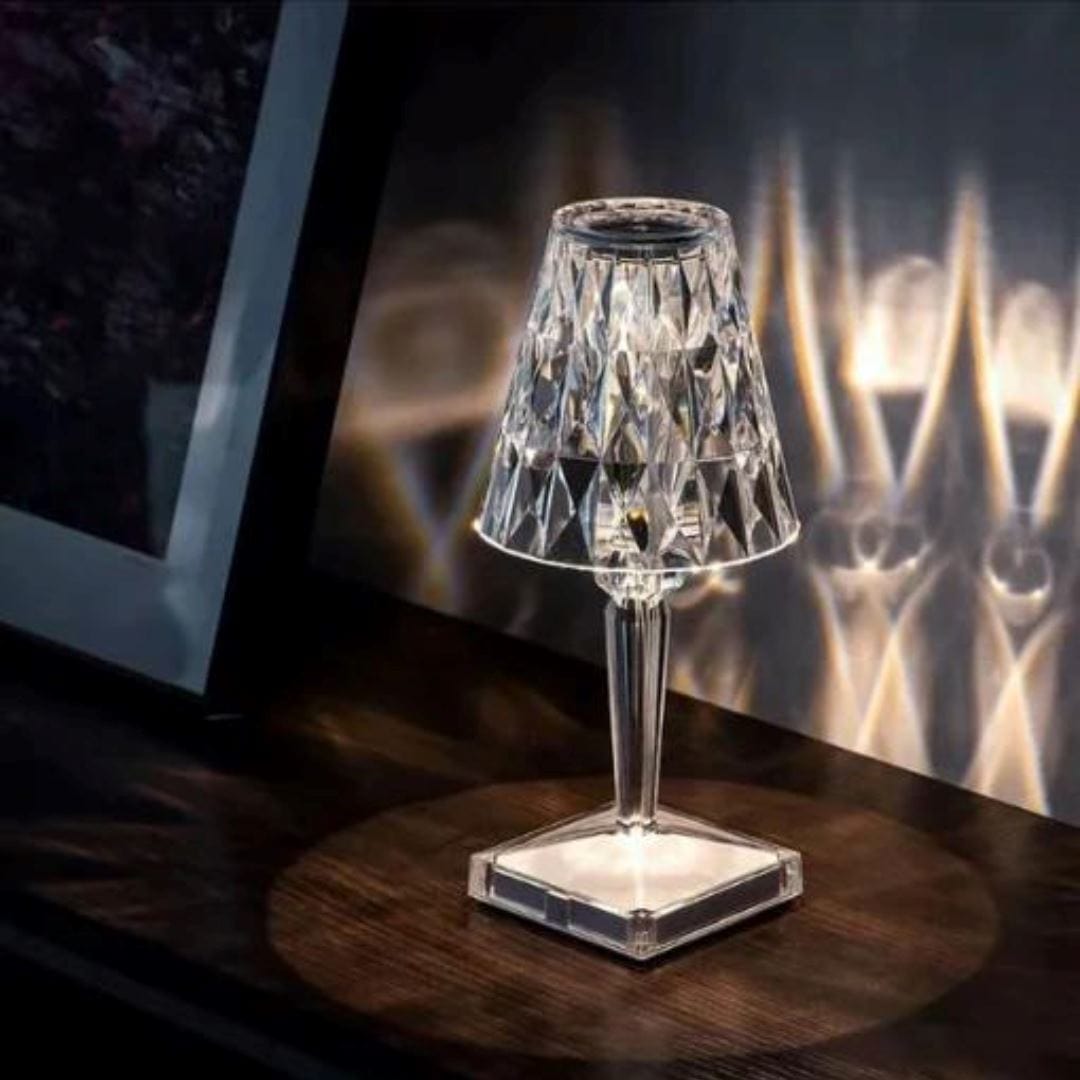 Loja Capricho Abajur - 0031 Luminária Vintage Cristal Touch de Mesa em Led - 16 Cores e Controle Remoto