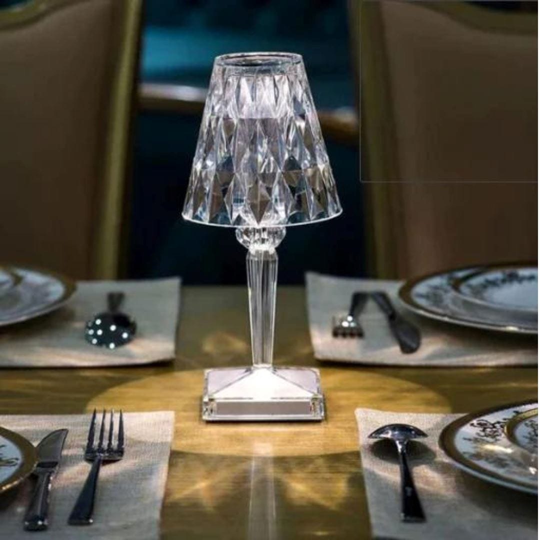 Loja Capricho Abajur - 0031 Luminária Vintage Cristal Touch de Mesa em Led - 16 Cores e Controle Remoto