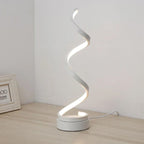 Loja Capricho Abajur - 0038 Branco - 34cm / Luz Fria Luminária Abajur de Mesa Espiral Small Luna - 34cm