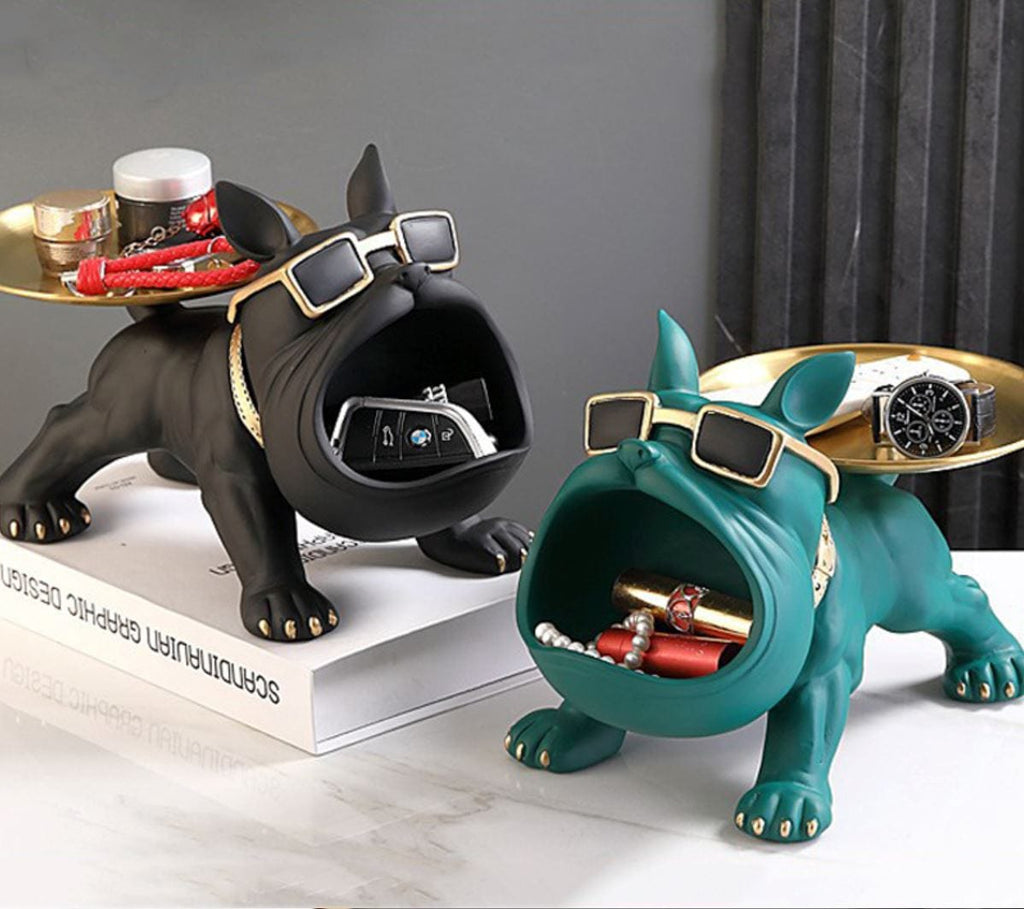 Loja Capricho Aparador - 0002 Escultura Aparador Bulldog Francês Decor Cool (Suporte Duplo)