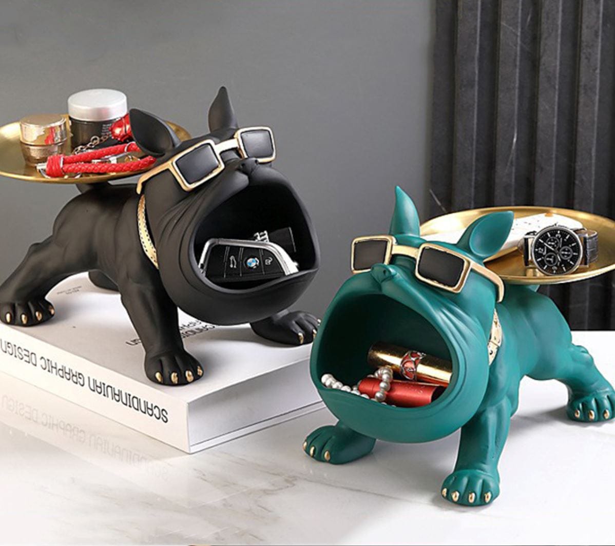 Loja Capricho Aparador - 0002 Escultura Aparador Bulldog Francês Decor Cool (Suporte Duplo)
