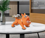 Loja Capricho Aparador - 0002 Alaranjado Escultura Aparador Bulldog Francês Decor Cool (Suporte Duplo)