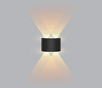 Loja Capricho Arandela 0005 Preto / 2 feixes de luz Luminária Arandela de Parede 4 Feixes de Luz para Jardim Escada