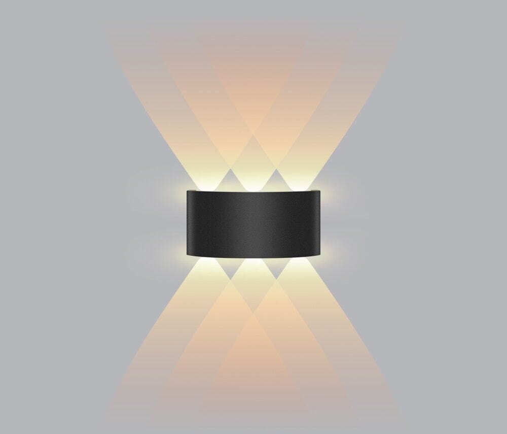 Loja Capricho Arandela 0005 Preto / 3 feixes de luz Luminária Arandela de Parede 4 Feixes de Luz para Jardim Escada