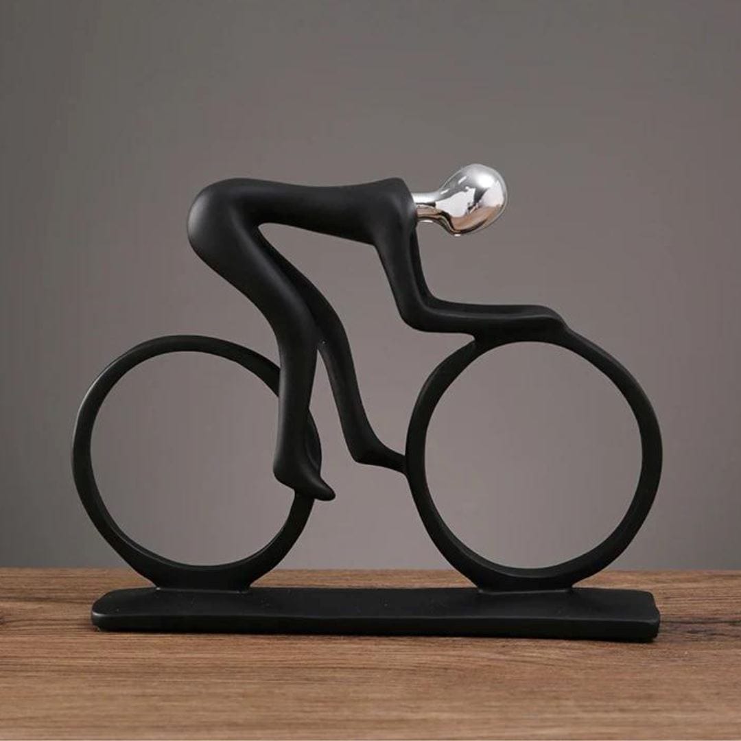 Loja Capricho Prata Escultura Contemporânea Abstrata Ciclista