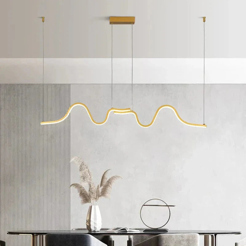Loja Capricho Lustre - 0015 Dourado / Quente Lustre Pendente Minimalista Ivar Led