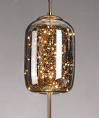 Loja Capricho Lustre - 0016 Cinza / #2 22x15cm / Quente Lustre Pendente Nórdico Crystals Ceiling LED