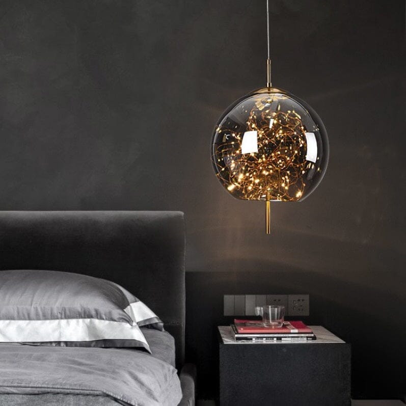 Loja Capricho Lustre - 0016 Cinza / #3 20x18cm / Quente Lustre Pendente Nórdico Crystals Ceiling LED