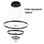 Loja Capricho Lustre - 0024 Lustre Pendente Circular Triplo em Led para Sala Jantar