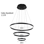 Loja Capricho Lustre - 0025 Lustre Pendente Circular Triplo em Led para Sala Jantar (60cm)