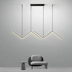 Loja Capricho Lustre - 0026 Preto / Quente Lustre Pendente Minimalista Wave Line Led