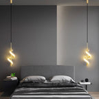 Loja Capricho Pendente - 0017 02 Unidades / Quente Lustre Pendente em Espiral Dourado de Led