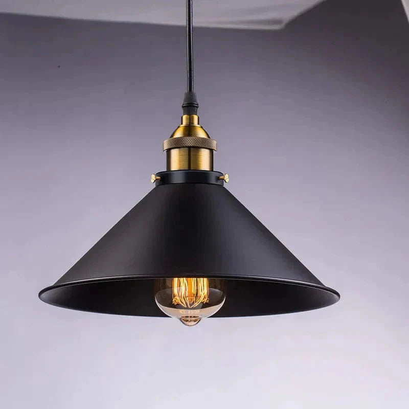 Loja Capricho Pendente - 0024 Preto e Dourado / 01 Unidade Lustre Pendente Vintage Retrô para Quarto Cozinha Balcão
