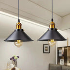 Loja Capricho Pendente - 0024 Preto e Dourado / 02 Unidades Lustre Pendente Vintage Retrô para Quarto Cozinha Balcão