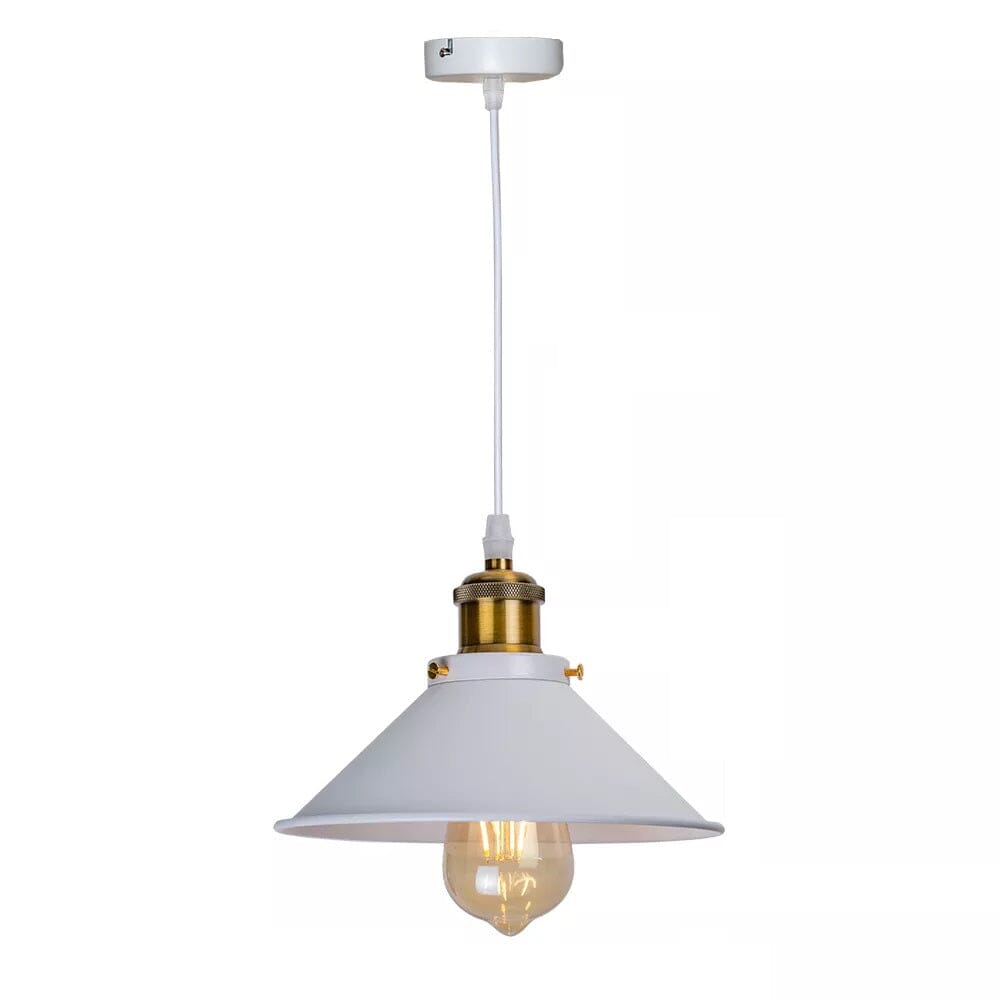 Loja Capricho Pendente - 0024 Branco e Dourado / 01 Unidade Lustre Pendente Vintage Retrô para Quarto Cozinha Balcão