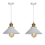 Loja Capricho Pendente - 0024 Branco e Dourado / 02 Unidades Lustre Pendente Vintage Retrô para Quarto Cozinha Balcão