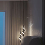 Lustre Pendente Duplo em Espiral Preto de Led