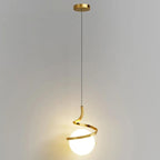Loja Capricho Pendente - 0036 Dourado Lustre Pendente Orbit Spiral em LED