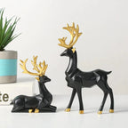 Loja Capricho Resina - 0012 Preto Escultura de Rena Deluxe (2 Peças)