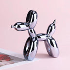 Loja Capricho Resina - 0014 Cinza Escultura Doggy Balloon Mini 10x10cm para Sala, Escritório, Consultório