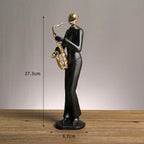 Loja Capricho Resina - 0027 Saxsofonista Escultura Minimalista e Moderna Cia Musical