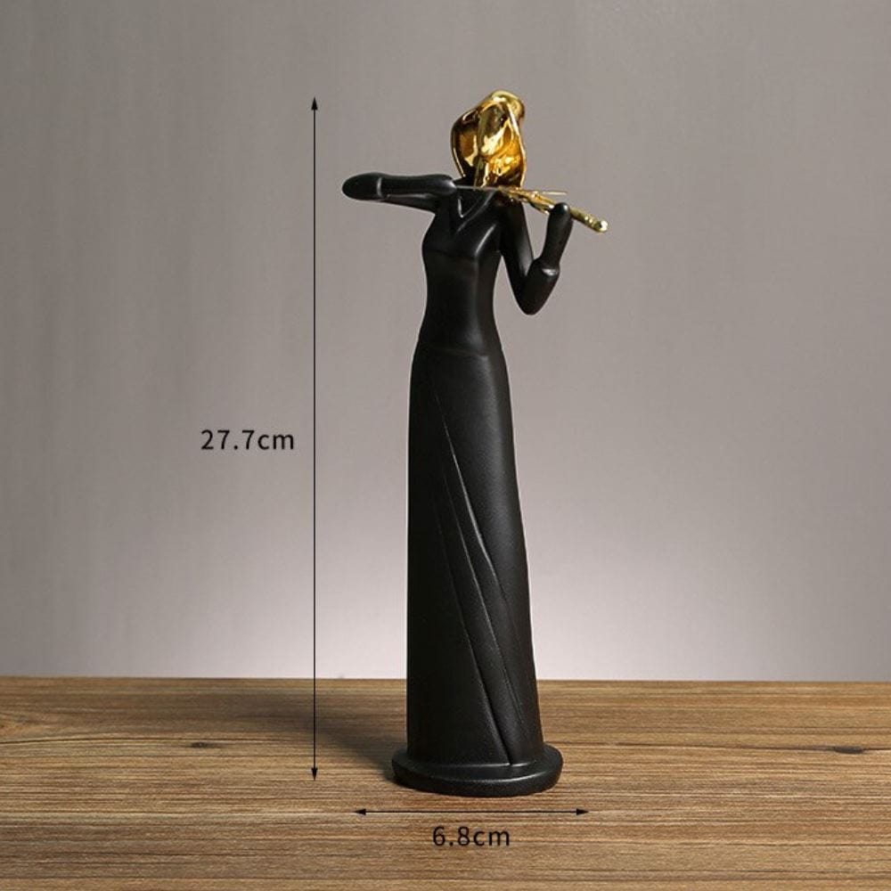 Loja Capricho Resina - 0027 Violinista Escultura Minimalista e Moderna Cia Musical