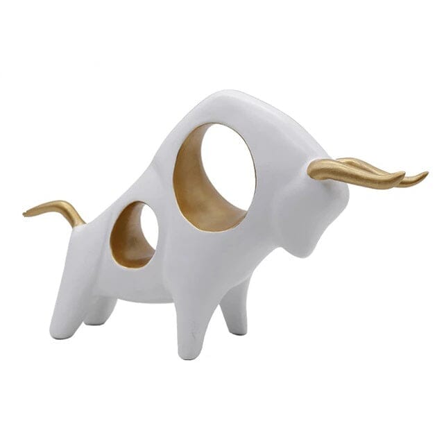 Loja Capricho Resina - 0035 #2 / Branco Escultura Touro Vazado Moderno